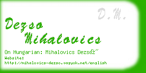 dezso mihalovics business card